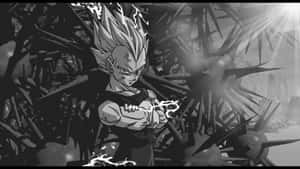 Vegeta Black & White Illustration Wallpaper