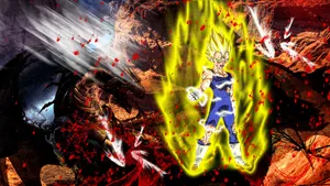 Vegeta In Yellow Flame Wallpaper