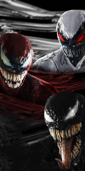 Venom And Carnage Clash In A Chaotic Showdown Wallpaper