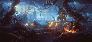 Venture Through The Haunted Forest Wallpaper