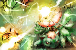 Venusaur Ivysaur Solar Beam Artwork Wallpaper