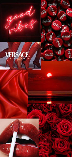 Versace Glossy Red Aesthetic Iphone Wallpaper