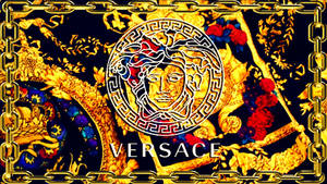 Versace Logo Golden Art Edition Wallpaper