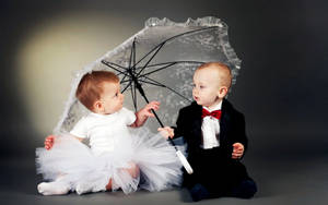 Very Cute Baby Girl And Baby Boy Wallpaper