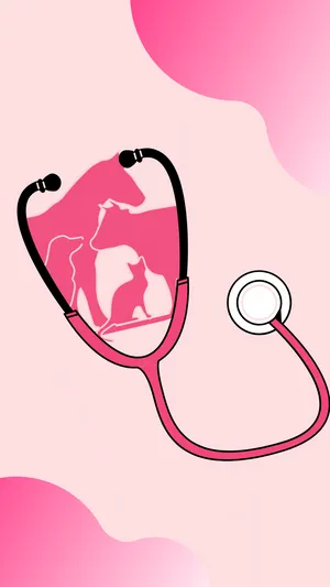 Veterinarian's Stethoscope Of Animals Wallpaper