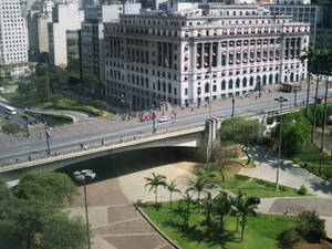 Viaduto Do Cha Sao Paulo Brazil Aerial Wallpaper