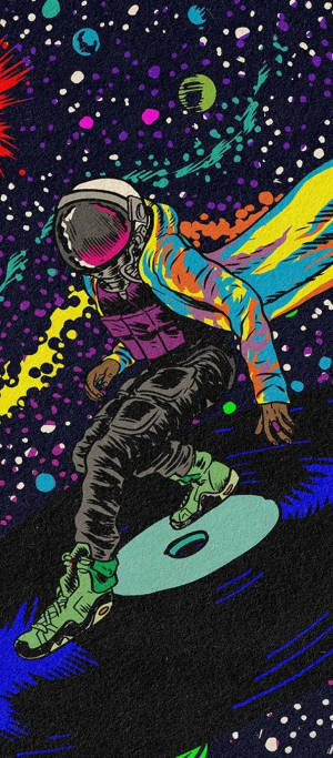 Vibey Disco Spaceman Wallpaper