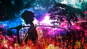 Vibrant Anime Samurai Wallpaper