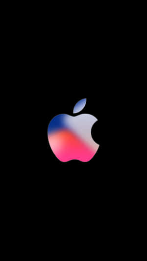 Vibrant Blue And Pink Apple Logo For Iphone Hd Wallpaper