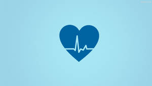 Vibrant Blue Heartbeat Illustration Wallpaper
