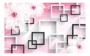 Vibrant Color Combination Of Pink, Black, And White Wallpaper