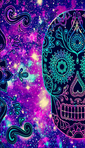 Vibrant Color Palette Reviving A Skull Wallpaper