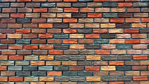 Vibrant Colored Brick Wall With Unique Squiggly Texture Wallpaper