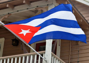 Vibrant Cuban Flag Fluttering In The Breeze Wallpaper