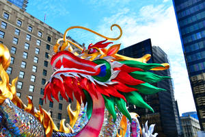 Vibrant Dragon Parade Wallpaper