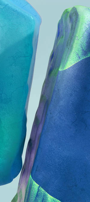 Vibrant Green And Iridescent Blocks On Samsung Full Hd Wallpaper