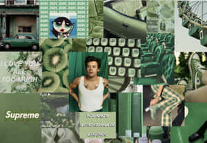 Vibrant Green Collage - Mother Nature's Palette Wallpaper