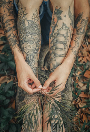 Vibrant Hd Tattoo Designs Adorning Arms And Legs Wallpaper