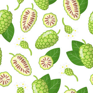 Vibrant Illustration Of Noni Fruits Wallpaper