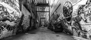 Vibrant Monochrome Graffiti Art Wallpaper