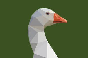 Vibrant Polygonal Duck Render With 4d Ultra Hd Quality Wallpaper