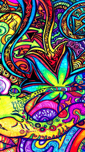Vibrant Psychedelic Iphone Wallpaper Wallpaper