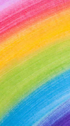 Vibrant Rainbow On Iphone Display Wallpaper