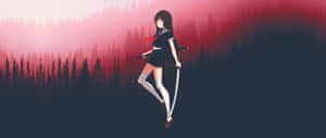 Vibrant Red And Black Anime Wallpaper