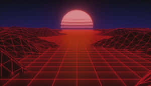 Vibrant, Red Retro 80s Aesthetic Vibe Wallpaper