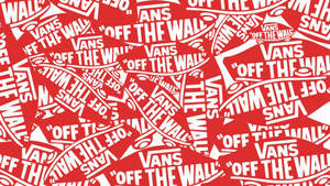 Vibrant Red Vans Off The Wall Sticker Wallpaper