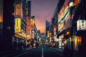 “vibrant Scene Of Neon Lights In Tokyo, Japan.” Wallpaper