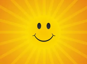 Vibrant Smiling Sun Illustration Wallpaper