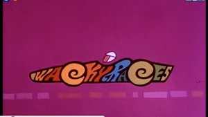 Vibrant Wacky Races Logo In Pink Aesthetic Wallpaper