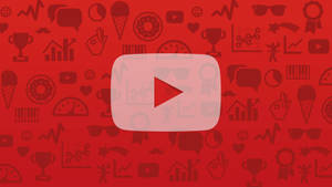 Vibrant Youtube Logo Against A Doodle Filled Backdrop Wallpaper