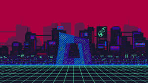 Vibrantly Detailed Pixel Art Futuristic Cyberpunk City Wallpaper