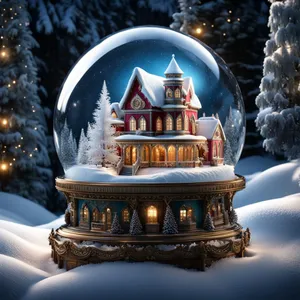 Victorian House Snow Globe Wallpaper
