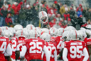 Victorious Ohio State Football Team Wide Angle Shot Wallpaper