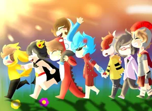 Video Game Los Compas Mikecrack And Friends Wallpaper