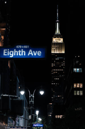 View Of Empire State Building From Eighth Ave Wallpaper