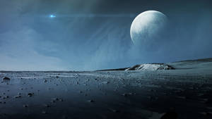 View Of Pluto From Land Rover Wallpaper
