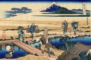 Village Life Japanese Art Wallpaper