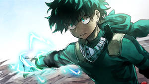 Villain Deku Green Lightning Hands Wallpaper