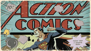 Vintage Action Comics Superman Cover Wallpaper