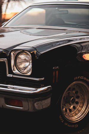 Vintage Black Car Chrome Wallpaper
