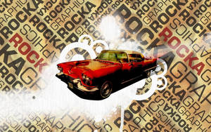 Vintage Car On A Typography Wallpaper