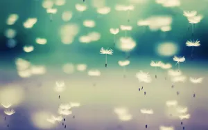 Vintage Desktop Floating Dandelion Wallpaper