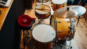 Vintage Drum Set Setup Wallpaper
