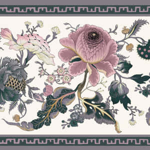 Vintage Floral Pattern Border Wallpaper