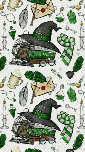 Vintage Iphone Slytherin Collection Stickers Wallpaper