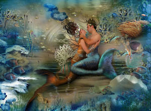 Vintage Mermaid Couple Wallpaper